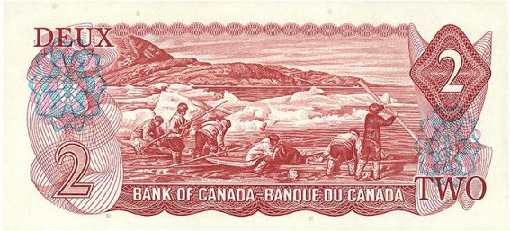 $2 banknote from the 1975 Scenes of Canada series