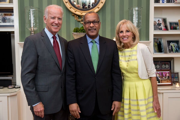 Deputy Assistant Secretary for Aging, Edwin Walker with President Joe Biden and Dr. Biden